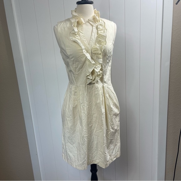 YELLOW Gingham Sleeveless Cotton Dress Size 12 - Picture 2 of 12